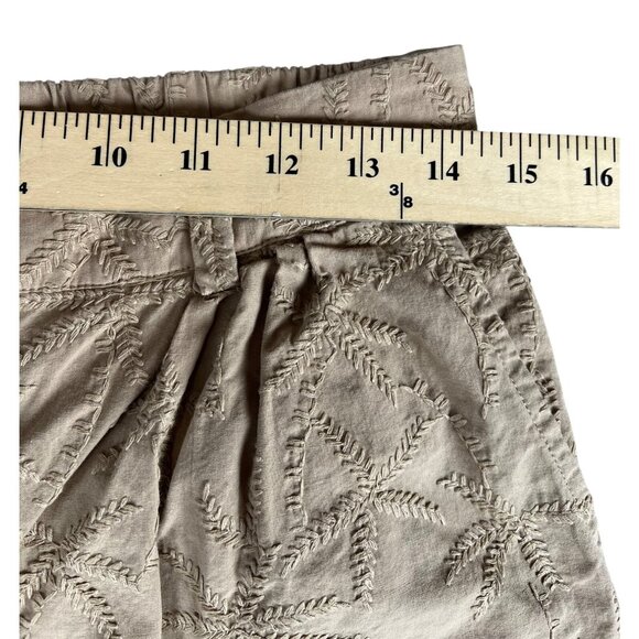 House Of Harlow 1960 Tan Embroidered Cotton Barrel Leg With Elastic Waist US M - Picture 9 of 12